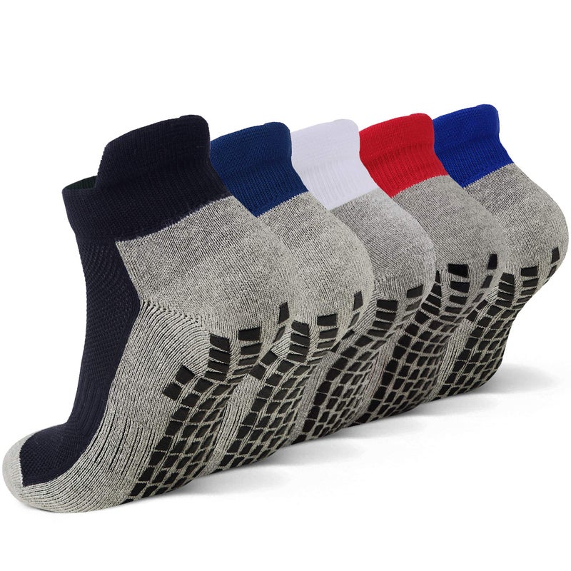 JHM No Show Short Cut Low Cut Anti Slip Non Slip,Non Skid Slipper Hospital,Sport,Athletic Socks with grips - Image 1